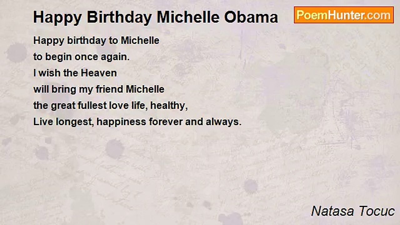Natasa Tocuc - Happy Birthday Michelle Obama