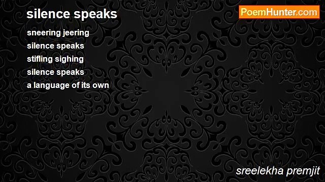sreelekha premjit - silence speaks
