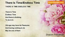 Shalom Freedman - There Is Time/Endless Time