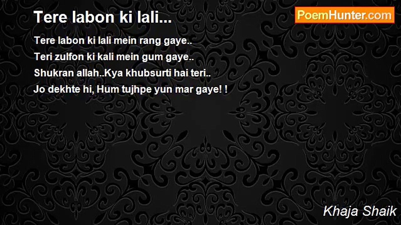 Khaja Shaik - Tere labon ki lali...