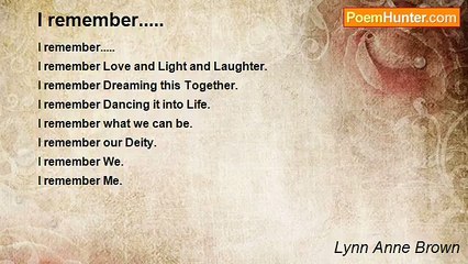 Lynn Anne Brown - I remember.....