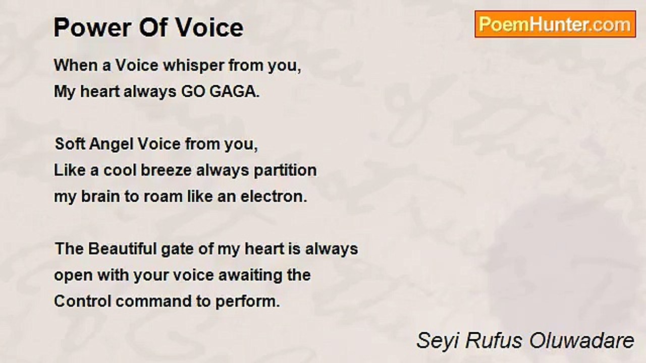 Seyi Rufus Oluwadare - Power Of Voice
