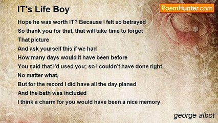 george albot - IT's Life Boy
