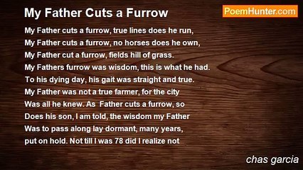 chas garcia - My Father Cuts a Furrow