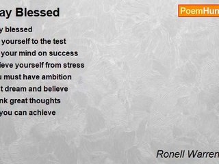 Ronell Warren Alman - Stay Blessed