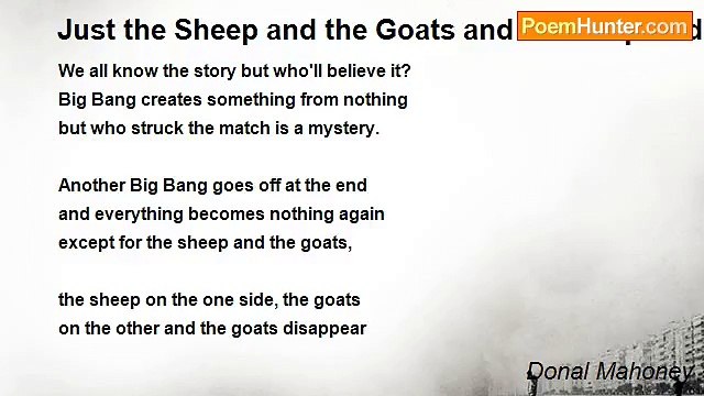 Donal Mahoney - Just the Sheep and the Goats and the Shepherd