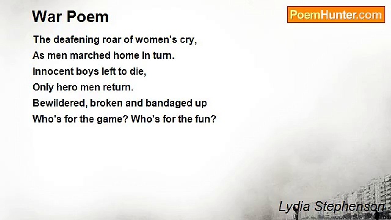 Lydia Stephenson - War Poem