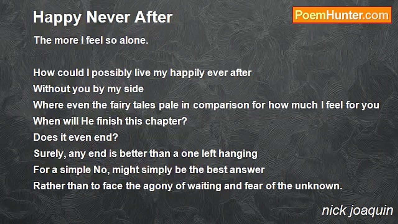 nick joaquin - Happy Never After