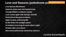 Cynthia BuhainBaello - Love and Seasons (palindrome poem)