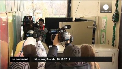 Well-preserved mammoth carcass goes on display in Moscow