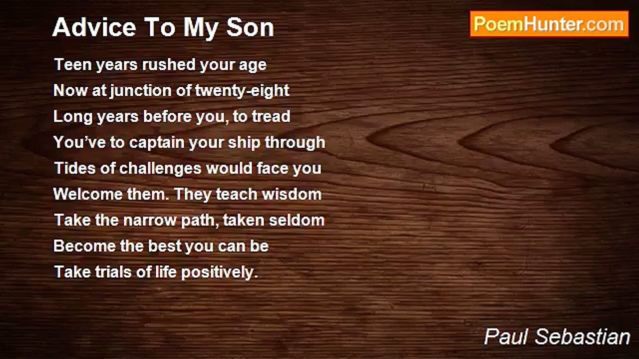 Paul Sebastian - Advice To My Son