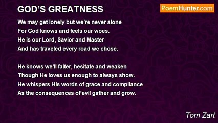 Tom Zart - GOD’S GREATNESS