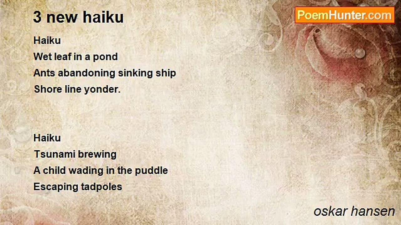 oskar hansen - 3 new haiku