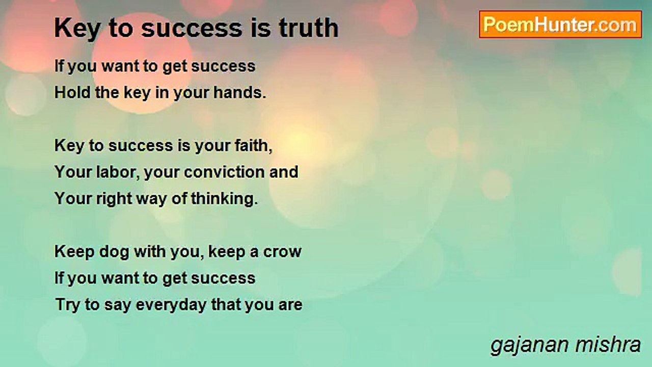 gajanan mishra - Key to success is truth