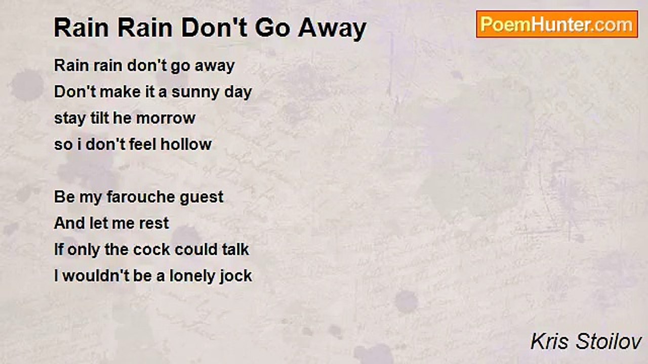 Kris Stoilov - Rain Rain Don't Go Away