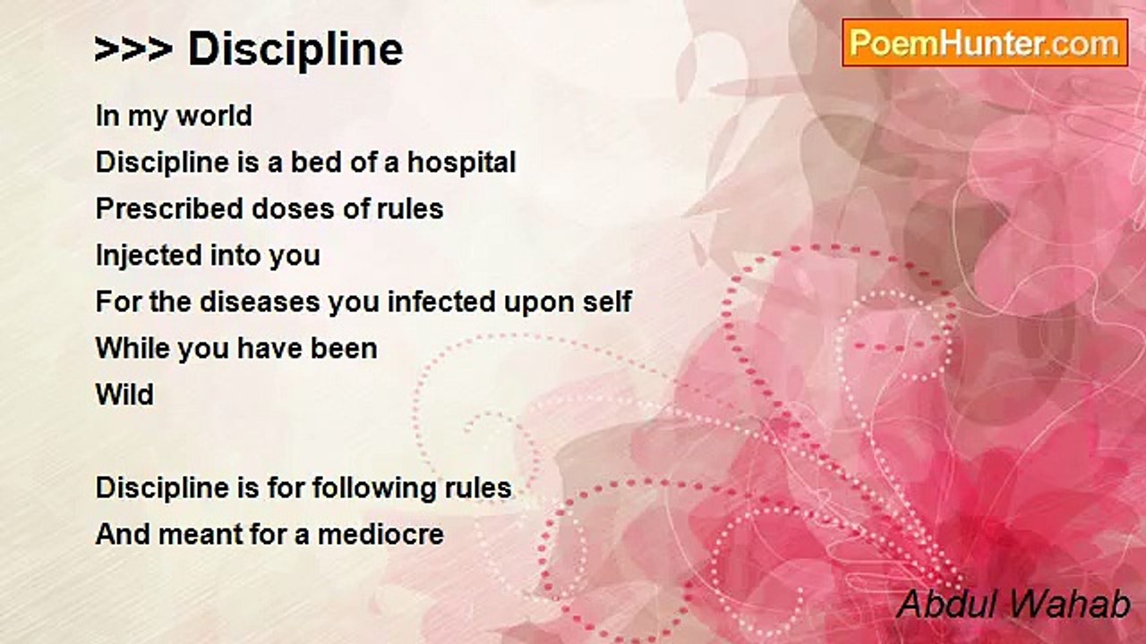 Abdul Wahab - >>> Discipline