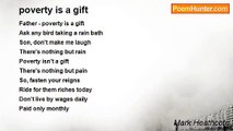 Mark Heathcote - poverty is a gift