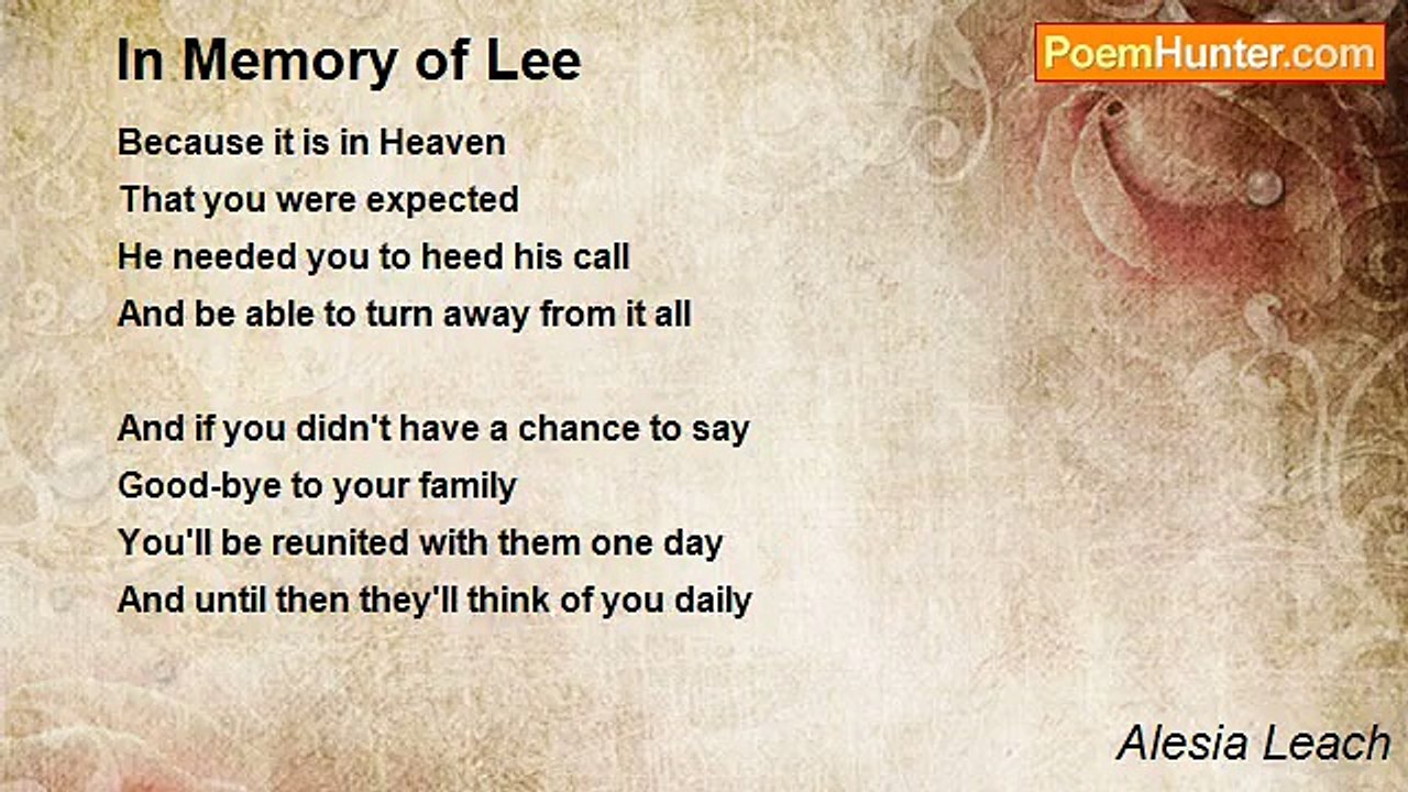 Alesia Leach - In Memory of Lee
