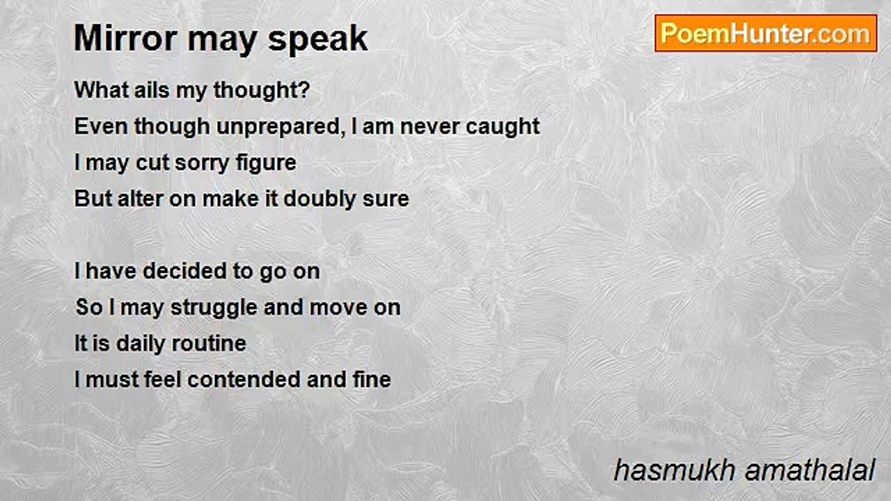 hasmukh amathalal - Mirror may speak