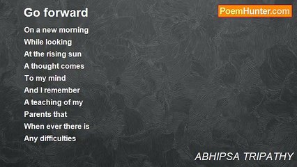ABHIPSA TRIPATHY - Go forward