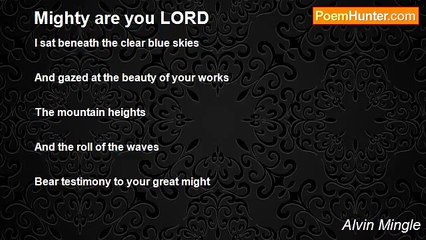 Alvin Mingle - Mighty are you LORD