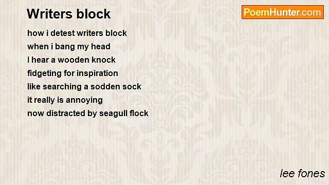lee fones - Writers block