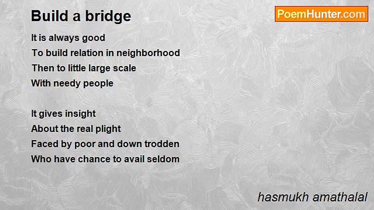 hasmukh amathalal - Build a bridge