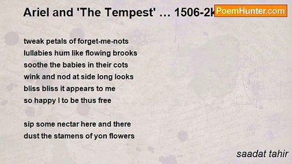 saadat tahir - Ariel and 'The Tempest' … 1506-2k14