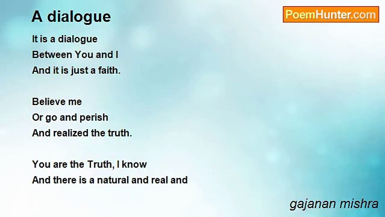 gajanan mishra - A dialogue