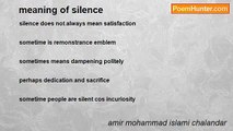 amir mohammad islami chalandar - meaning of silence