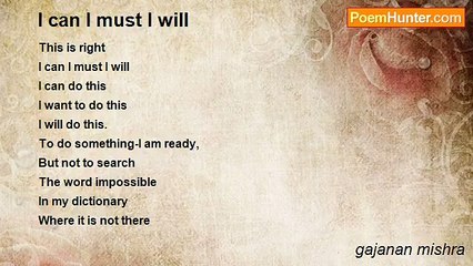 gajanan mishra - I can I must I will