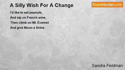 Sandra Feldman - A Silly Wish For A Change