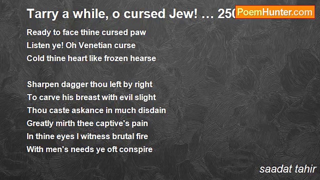 saadat tahir - Tarry a while, o cursed Jew! … 2505-2k14