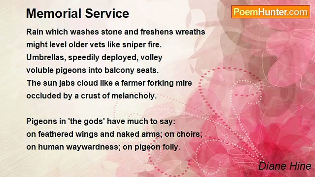 Diane Hine - Memorial Service (curtal sonnet)