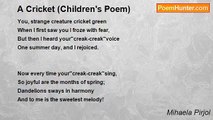 Mihaela Pirjol - A Cricket (Children's Poem)