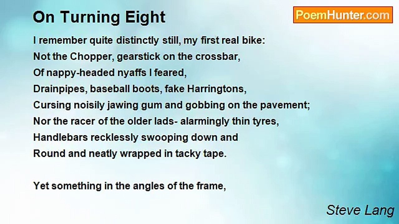 Steve Lang - On Turning Eight