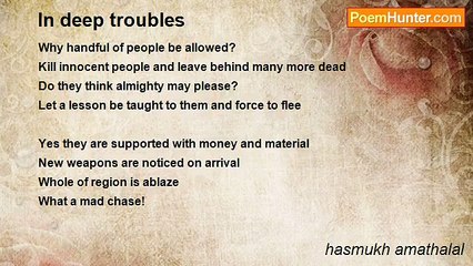 hasmukh amathalal - In deep troubles