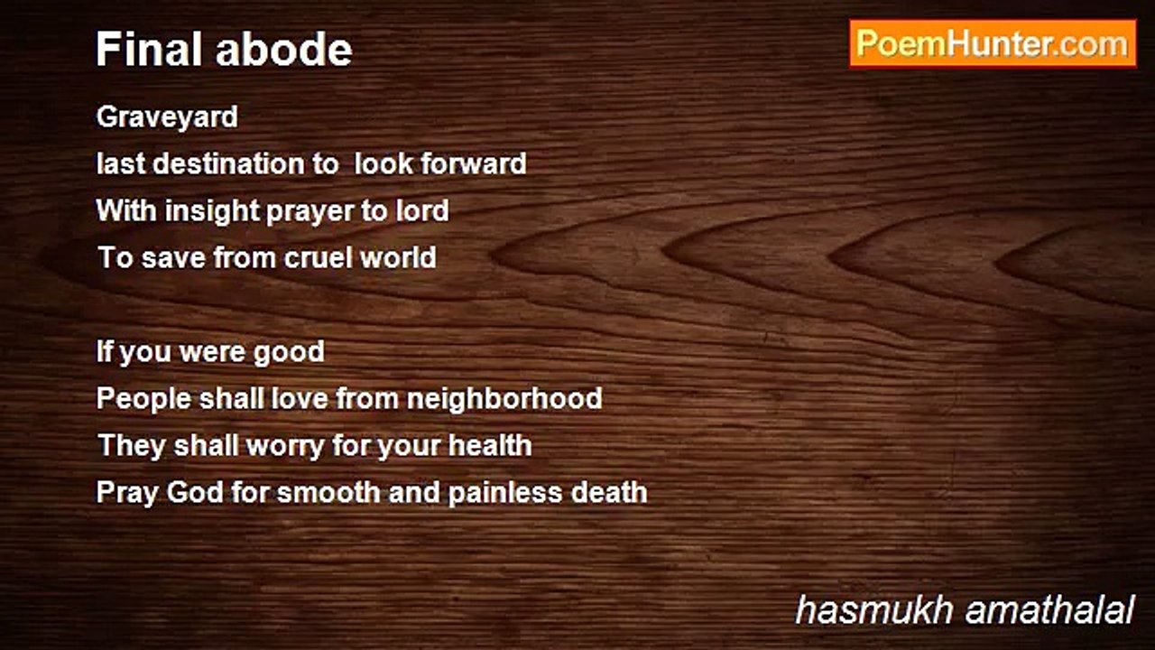 hasmukh amathalal - Final abode