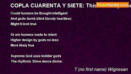 T (no first name) Wignesan - COPLA CUARENTA Y SIETE: This Bad Guy World