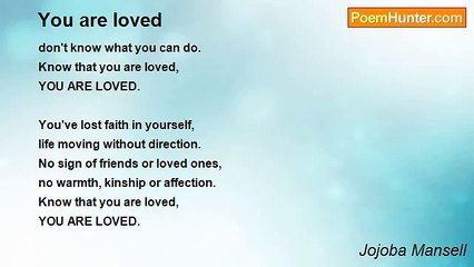 Jojoba Mansell - You are loved