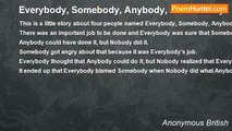 Anonymous British - Everybody, Somebody, Anybody, and Nobody