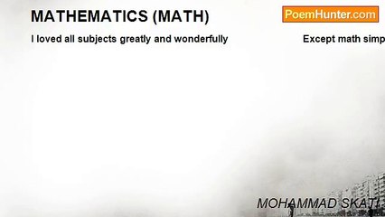 MOHAMMAD SKATI - MATHEMATICS (MATH)
