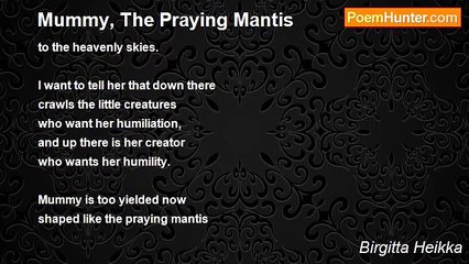 Birgitta Heikka - Mummy, The Praying Mantis