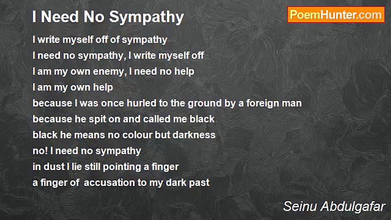 Seinu Abdulgafar - I Need No Sympathy