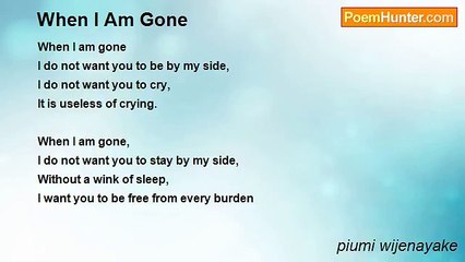 piumi wijenayake - When I Am Gone