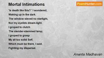 Ananta Madhavan - Mortal Intimations