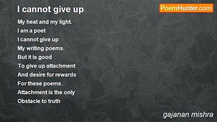 gajanan mishra - I cannot give up