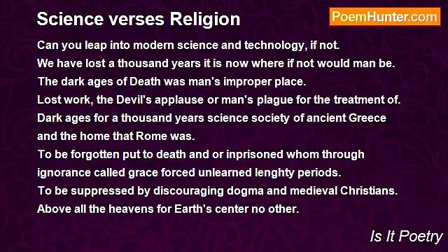 Is It Poetry - Science verses Religion