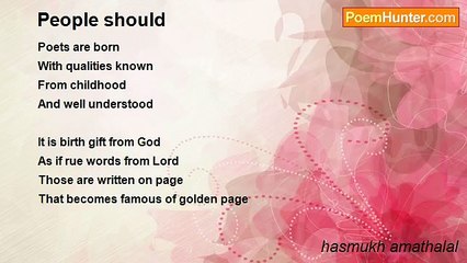 hasmukh amathalal - People should
