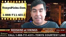 Minnesota Vikings vs. Washington Redskins Free Pick Prediction NFL Pro Football Odds Preview 11-2-2014